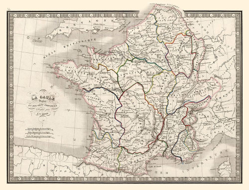 Ancient France Ten Provinces - Monin 1839 Poster Print by Monin Monin # ITFR0255