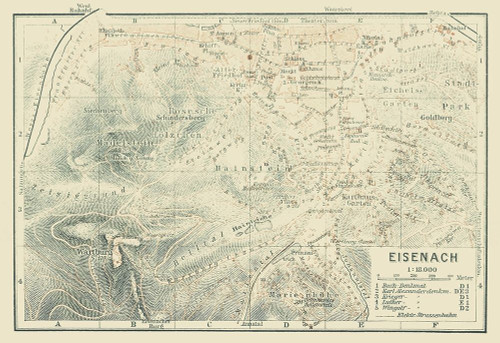 Eisenach Germany - Baedeker 1914 Poster Print by Baedeker Baedeker # ITGE0117