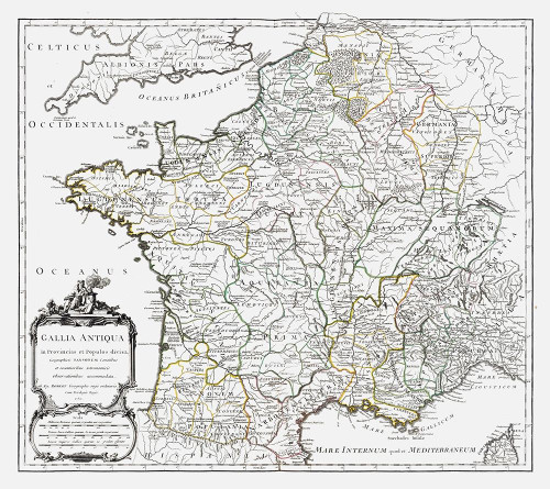 Ancient France - Vaugondy 1757 Poster Print by Vaugondy Vaugondy # ITFR0231