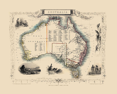 Australia - Tallis 1851 Poster Print by Tallis Tallis # ITAU0024