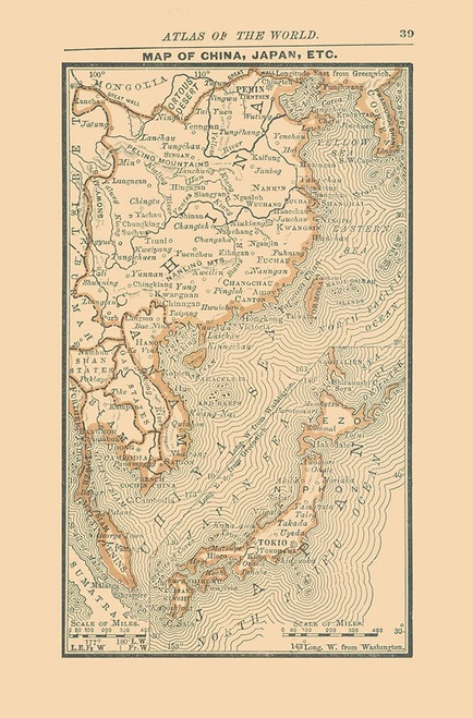Asia China Japan Korea - Alden 1886 Poster Print by Alden Alden # ITAS0088