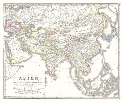 Asia 9-10 Centuries - Spruner 1855 Poster Print by Spruner Spruner # ITAS0081
