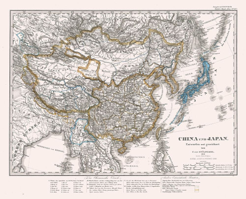 China Japan - Perthes 1866 Poster Print by Perthes Perthes # ITAS0121