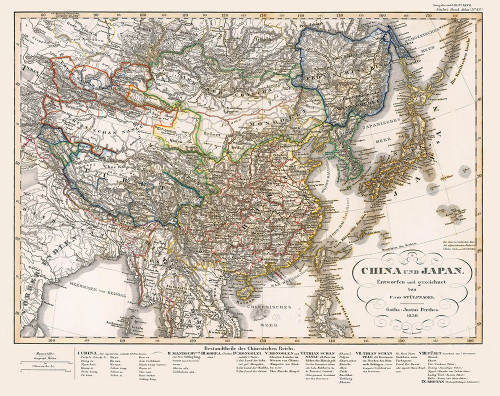 China Japan - Perthes 1850 Poster Print by Perthes Perthes # ITAS0120