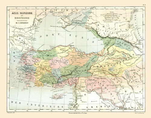 Asia Minor Bosphorus - Cortambert 1880 Poster Print by Cortambert Cortambert # ITAS0046