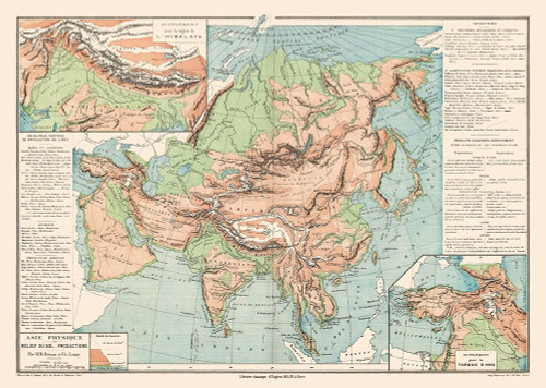 Asia Physical Terrain Floor - Drioux 1882 Poster Print by Drioux Drioux # ITAS0044