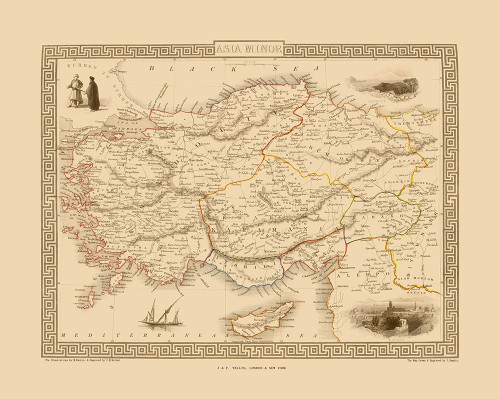 Asia Minor - Tallis 1851 Poster Print by Tallis Tallis # ITAS0013