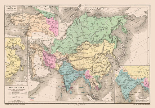 Political of Asia - Drioux 1882 Poster Print by Drioux Drioux # ITAS0045