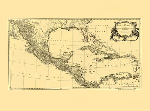 Americas Caribbean Gulf of Mexico - Jefferys 1760 Poster Print by Jefferys Jefferys # ITAM0003