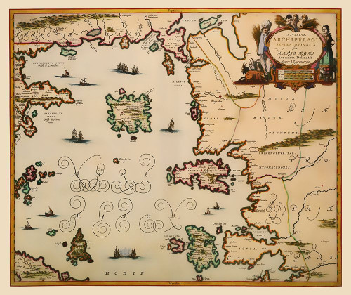 Aegean Islands Greece - Jansson 1654 Poster Print by Jansson Jansson # ITAE0002
