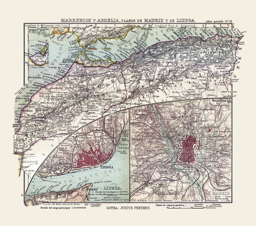 Northwest Africa Spain Portugal - Perthes 1921 Poster Print by Perthes Perthes # ITAF0079