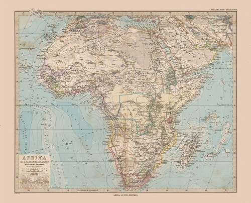 Africa - Stieler  1885 Poster Print by Stieler Stieler # ITAF0026