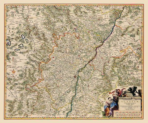 Lower Alsace Region France Germany - Visscher 1681 Poster Print by Visscher Visscher # ITAL0005