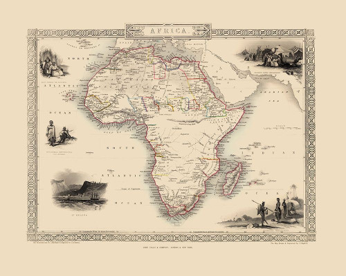 Africa - Tallis 1851 Poster Print by Tallis Tallis # ITAF0017