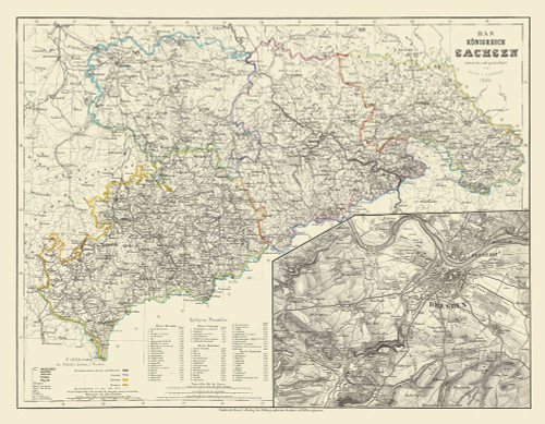 Saxony Region Dresden Germany - Radefeld 1860 Poster Print by Radefeld Radefeld # ITDR0002