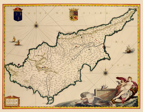 Mediterranean Cyprus - Blaeu 1635 Poster Print by Blaeu Blaeu # ITCY0002