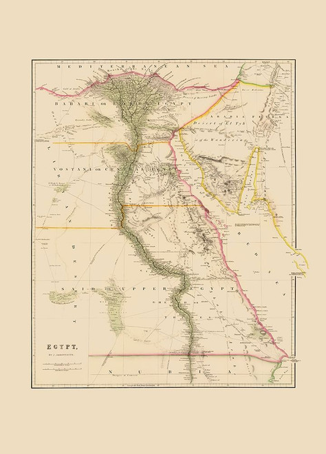 Middle East Egypt - Arrowsmith 1844 Poster Print by Arrowsmith Arrowsmith # ITEG0010