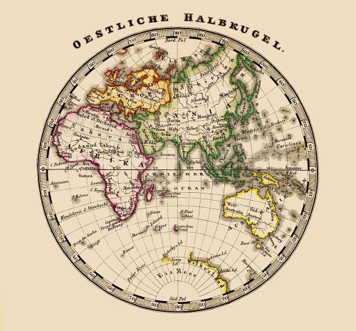 Eastern Hemisphere - Stieler 1852 Poster Print by Stieler Stieler # ITEA0007