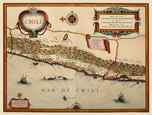 South America Chile - Blaeu 1630 Poster Print by Blaeu Blaeu # ITCH0006