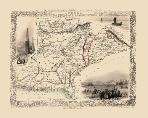 Asia Afghanistan Iran Pakistan - Tallis 1851 Poster Print by Tallis Tallis # ITCA0046