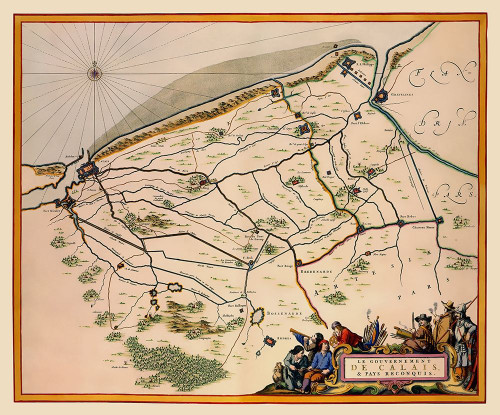 Calais Region France - Blaeu 1662 Poster Print by Blaeu Blaeu # ITCA0036