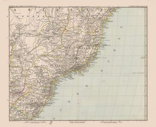 Southeast Brazil - Stieler 1885 Poster Print by Stieler Stieler # ITBR0030