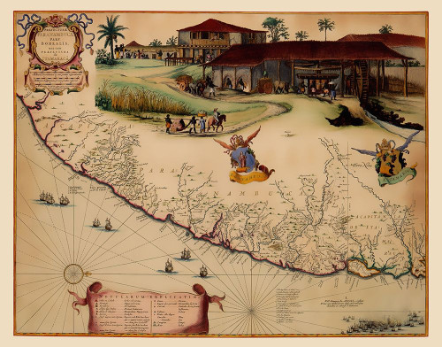 South America Brazil Coast - Blaeu 1662 Poster Print by Blaeu Blaeu # ITBR0014