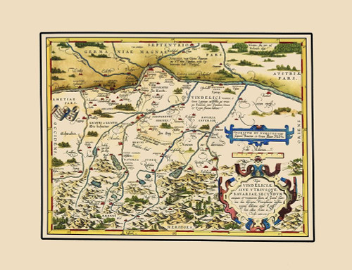Bavaria Region Germany - Ortelius 1570 Poster Print by Ortelius Ortelius # ITBA0002