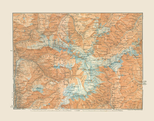 Western Austria Region - Baedeker 1910 Poster Print by Baedeker Baedeker # ITAU0094