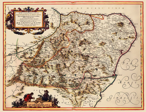 Aberdene Banf Scotland - Blaeu 1654 Poster Print by Blaeu Blaeu # ITAB0001