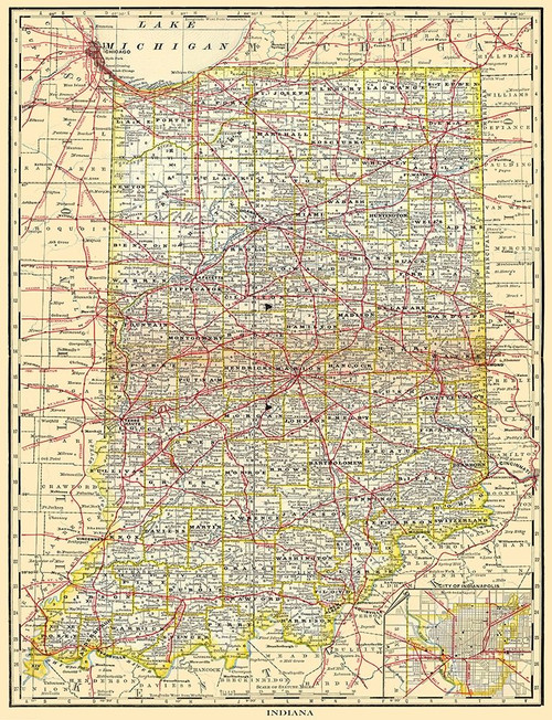 Railroad Map - 1879 Poster Print by Unknown Unknown # INZZ0008