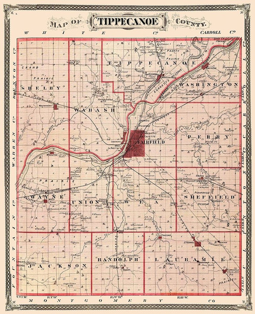 Tippecanoe Indiana Landowner - Andreas 1876 Poster Print by Andreas Andreas # INTI0001