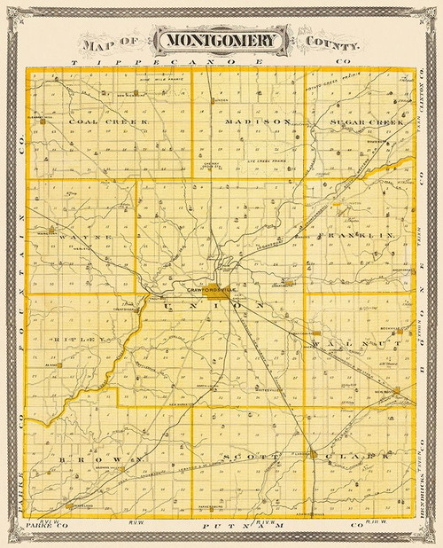 Montgomery Indiana - Andreas 1876 Poster Print by Andreas Andreas # INMO0003