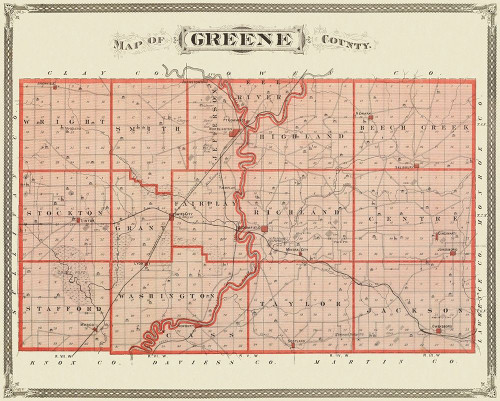 Greene Indiana Landowner - Andreas 1876 Poster Print by Andreas Andreas # INGR0002