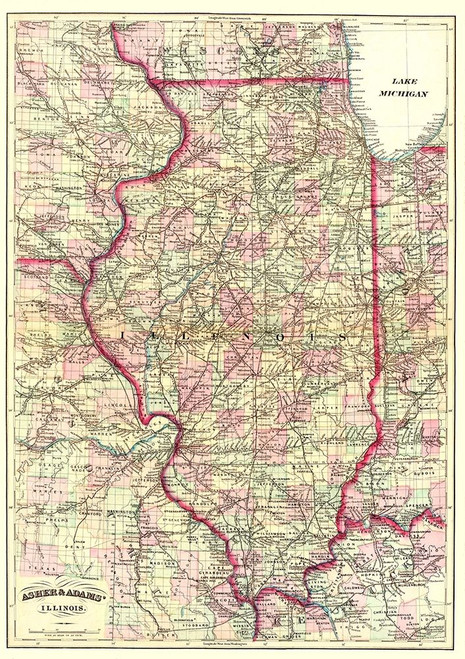 Illinois - Asher  1874 Poster Print by Asher Asher # ILZZ0007
