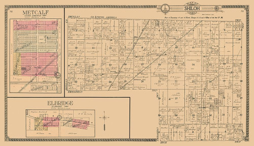 Metcalf, Elbridge, Shiloh  Illinois - Ogle 1910 Poster Print by Ogle Ogle # ILME0003