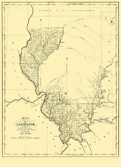 Illinois - Melish 1818 Poster Print by Melish Melish # ILZZ0013