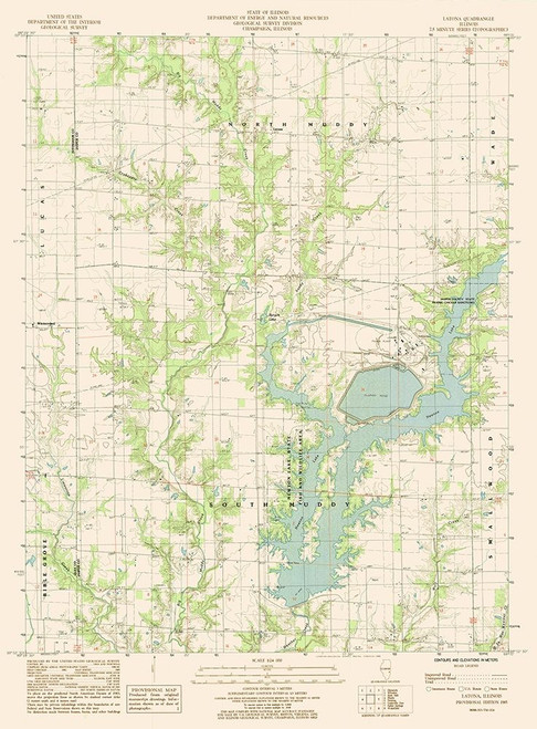 Latona Illinois Quad - USGS 1985 Poster Print by USGS USGS # ILLA0004
