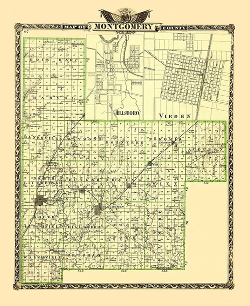 Montgomery Illinois Landowner - Warner 1870 Poster Print by Warner Warner # ILMO0004