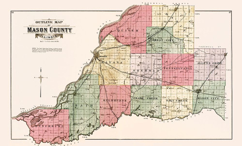 Mason Illinois - Ogle 1891 Poster Print by Ogle Ogle # ILMA0002