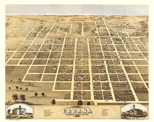 Urbana Illinois - Ruger 1869 Poster Print by Ruger Ruger # ILUR0002