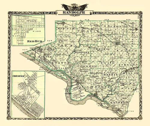 Randolph Illinois Landowner - Warner 1870 Poster Print by Warner Warner # ILRA0002