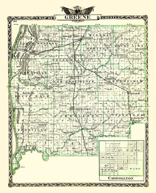 Greene Illinois Landowner - Warner 1870 Poster Print by Warner Warner # ILGR0002