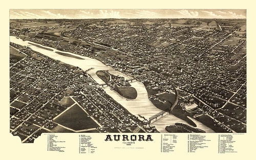 Aurora Illinois - Beck 1867 Poster Print by Beck Beck # ILAU0003