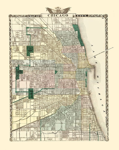 Chicago Illinois - Warner 1870 Poster Print by Warner Warner # ILCH0011