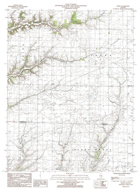 Eberle Illinois Quad - USGS 1985 Poster Print by USGS USGS # ILEB0001