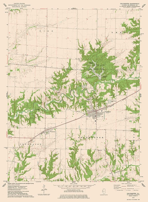 Colchester Illinois Quad - USGS 1974 Poster Print by USGS USGS # ILCO0004 Colchester Illinois Quad - USGS 1974 Poster Print by USGS USGS # ILCO0004