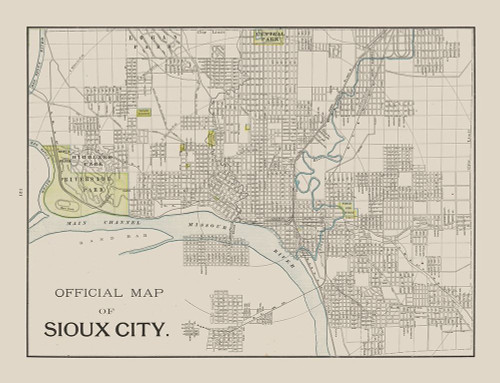 Sioux City Iowa - Cram 1892 Poster Print by Cram Cram # IASI0004