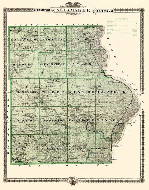 Allamakee Iowa Landowner - Andreas 1874 Poster Print by Andreas Andreas # IAAL0001