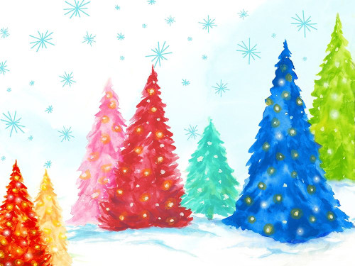Magic Christmas Trees I  Poster Print by PI Studio PI Studio  # HP144A